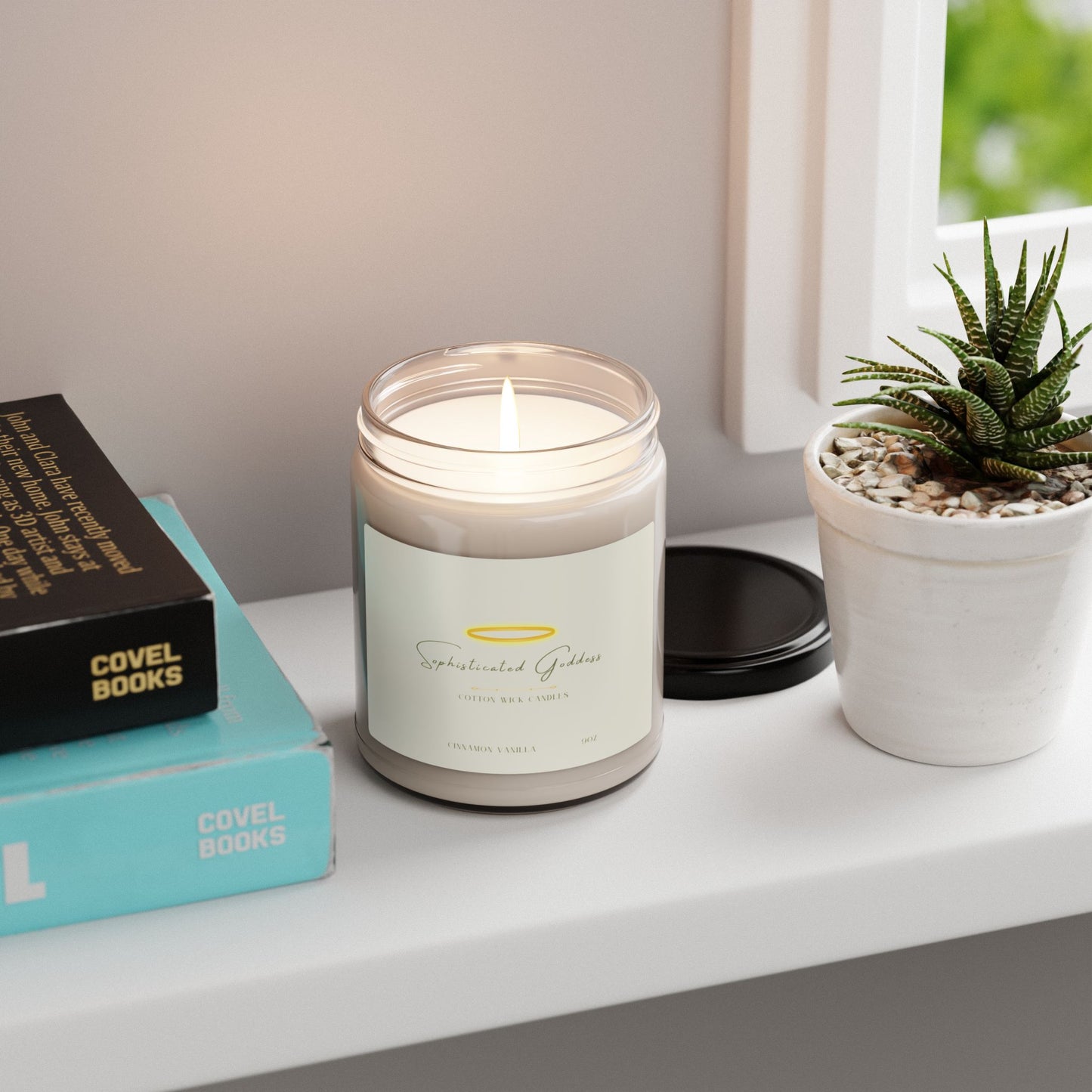Cinnamon Vanilla Soy Wax Cotton Wick Candle, 9oz