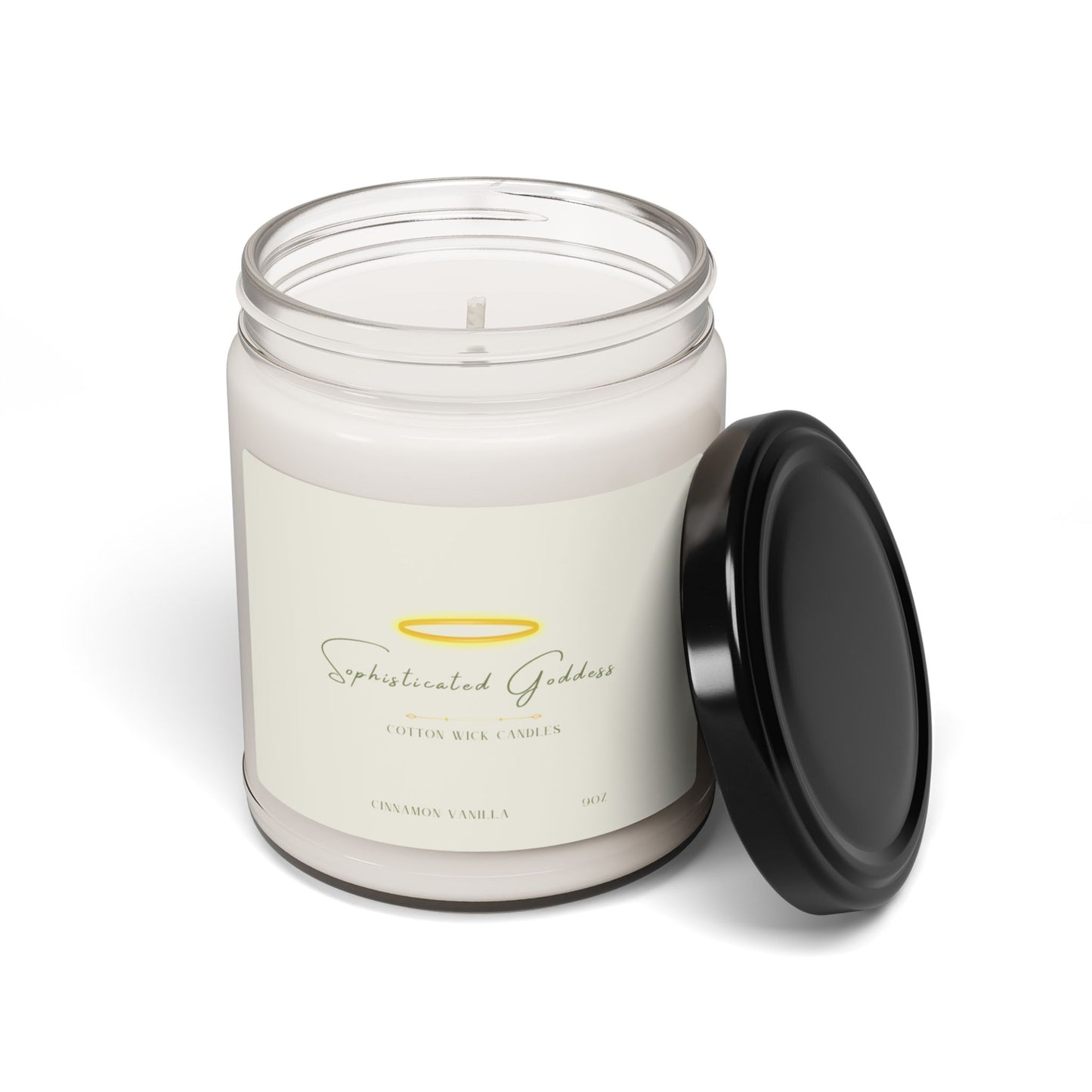 Cinnamon Vanilla Soy Wax Cotton Wick Candle, 9oz