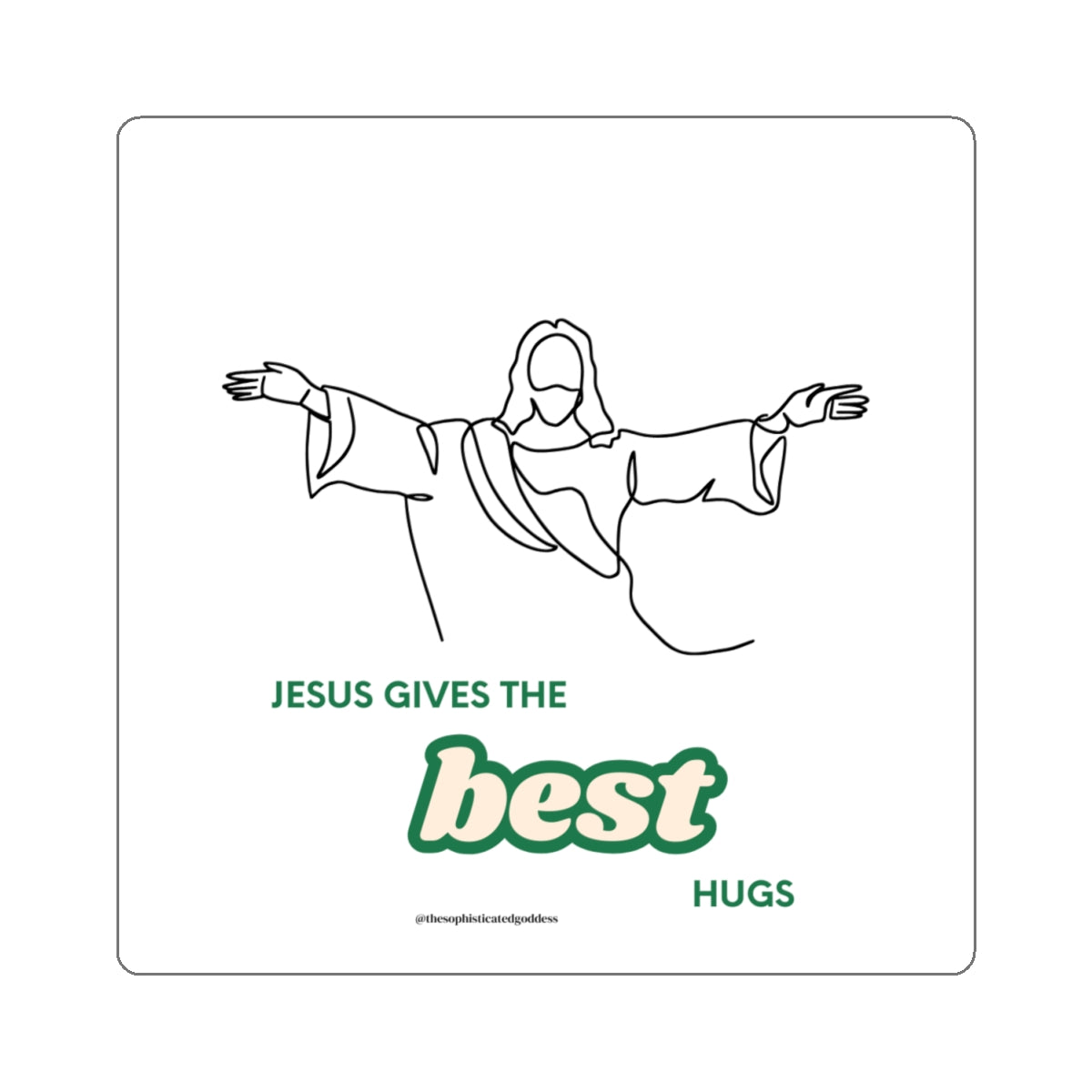 Best Hugs Stickers (White)