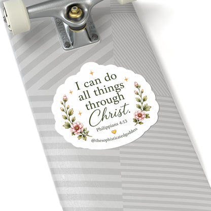 'I can do all things through Christ' (Philippians 4:13) Sticker
