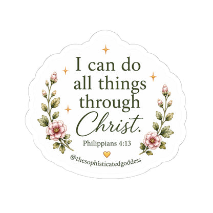 'I can do all things through Christ' (Philippians 4:13) Sticker