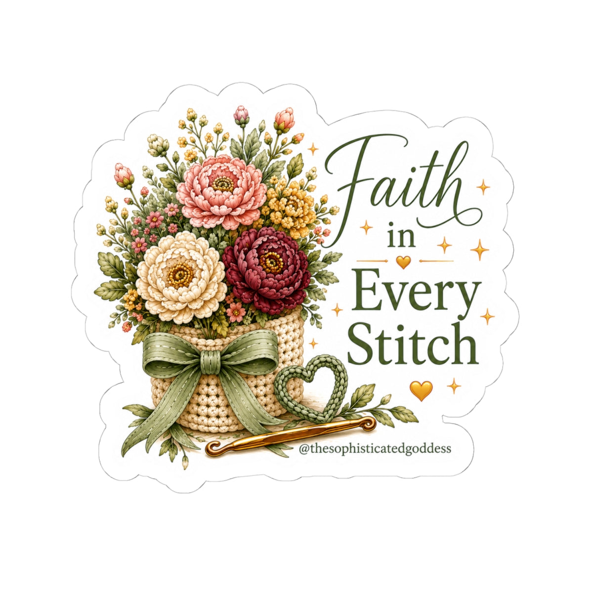 'Faith in Every Stitch' Sticker
