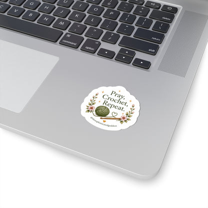 'Pray, Crochet, Repeat' Sticker