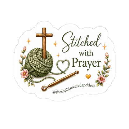 'Stitched with Prayer' Sticker