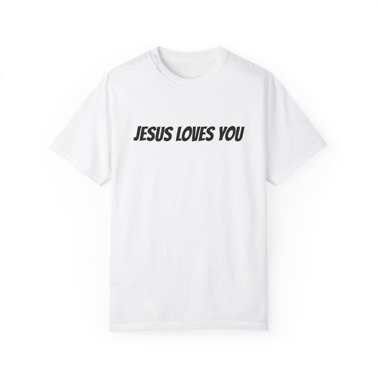 Jesus Loves T-shirt (Black Writing)