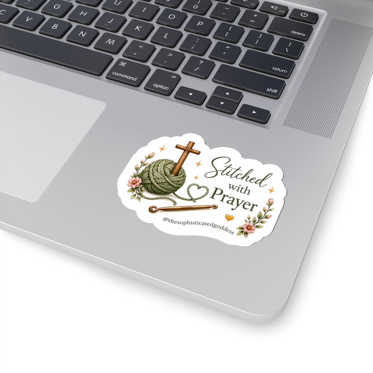 'Stitched with Prayer' Sticker