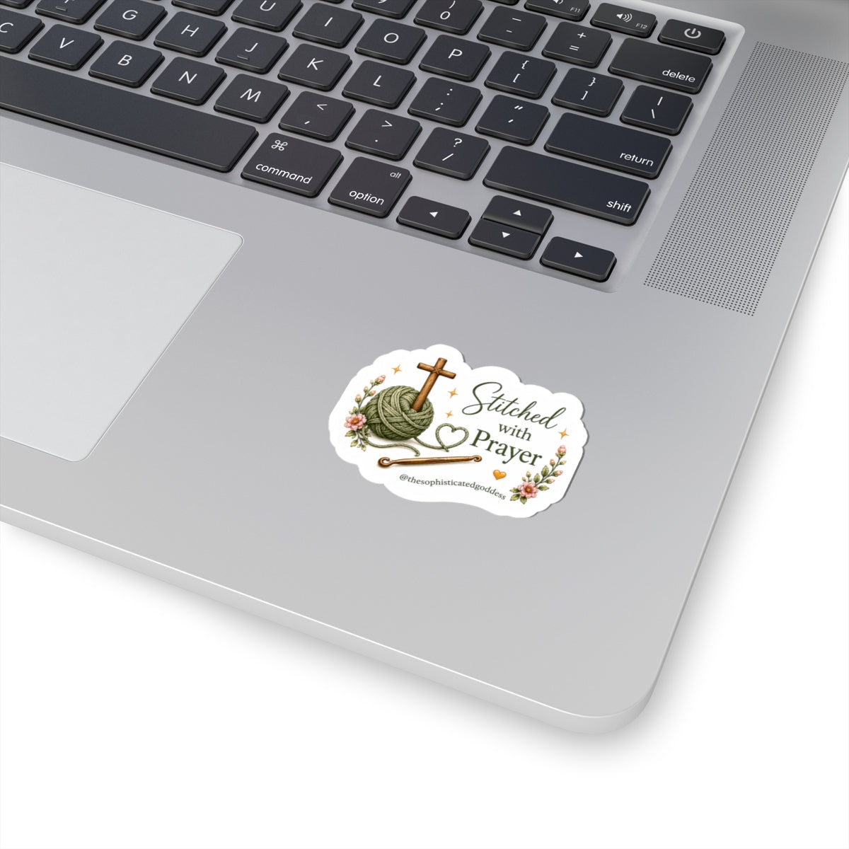 'Stitched with Prayer' Sticker