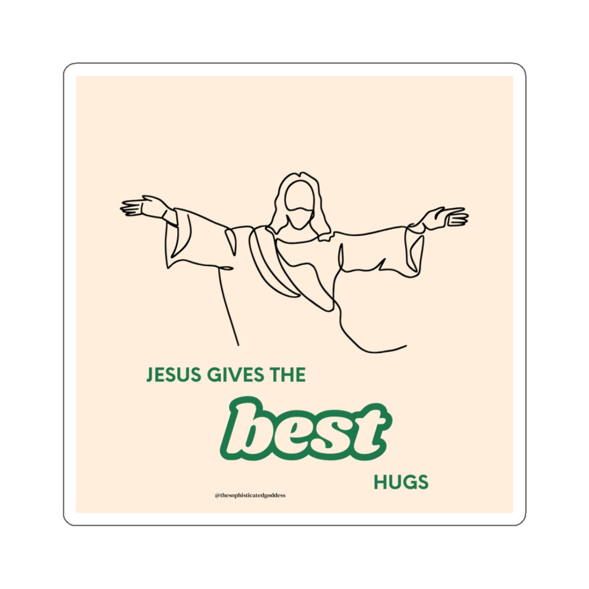 Best Hugs Stickers (Beige)