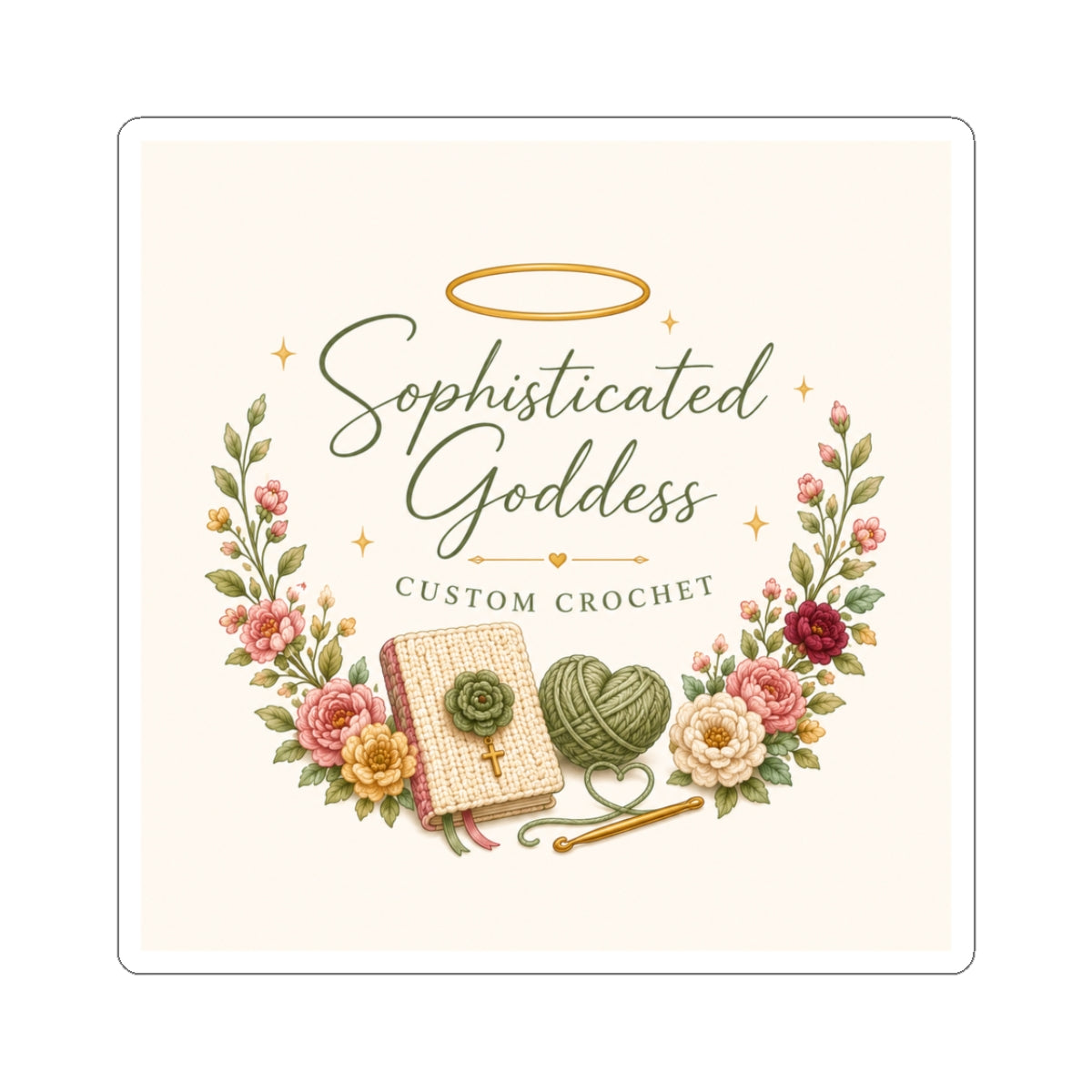 Sophisticated Goddess Crochet Sticker