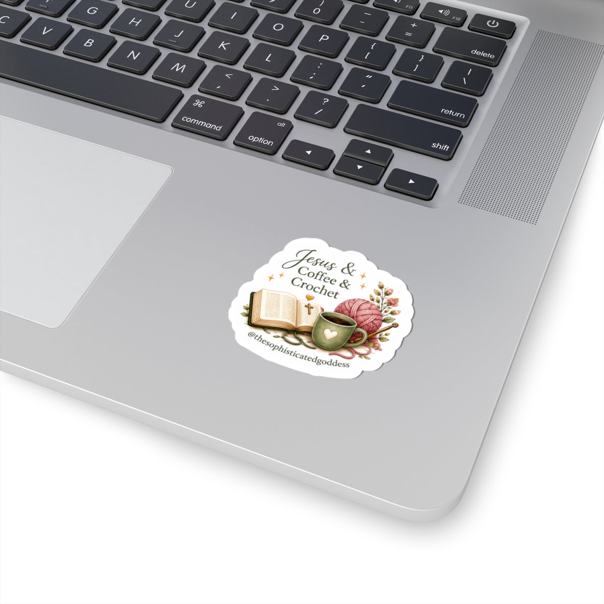 Jesus, Coffee & Crochet Sticker