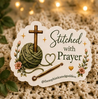 'Stitched with Prayer' Sticker