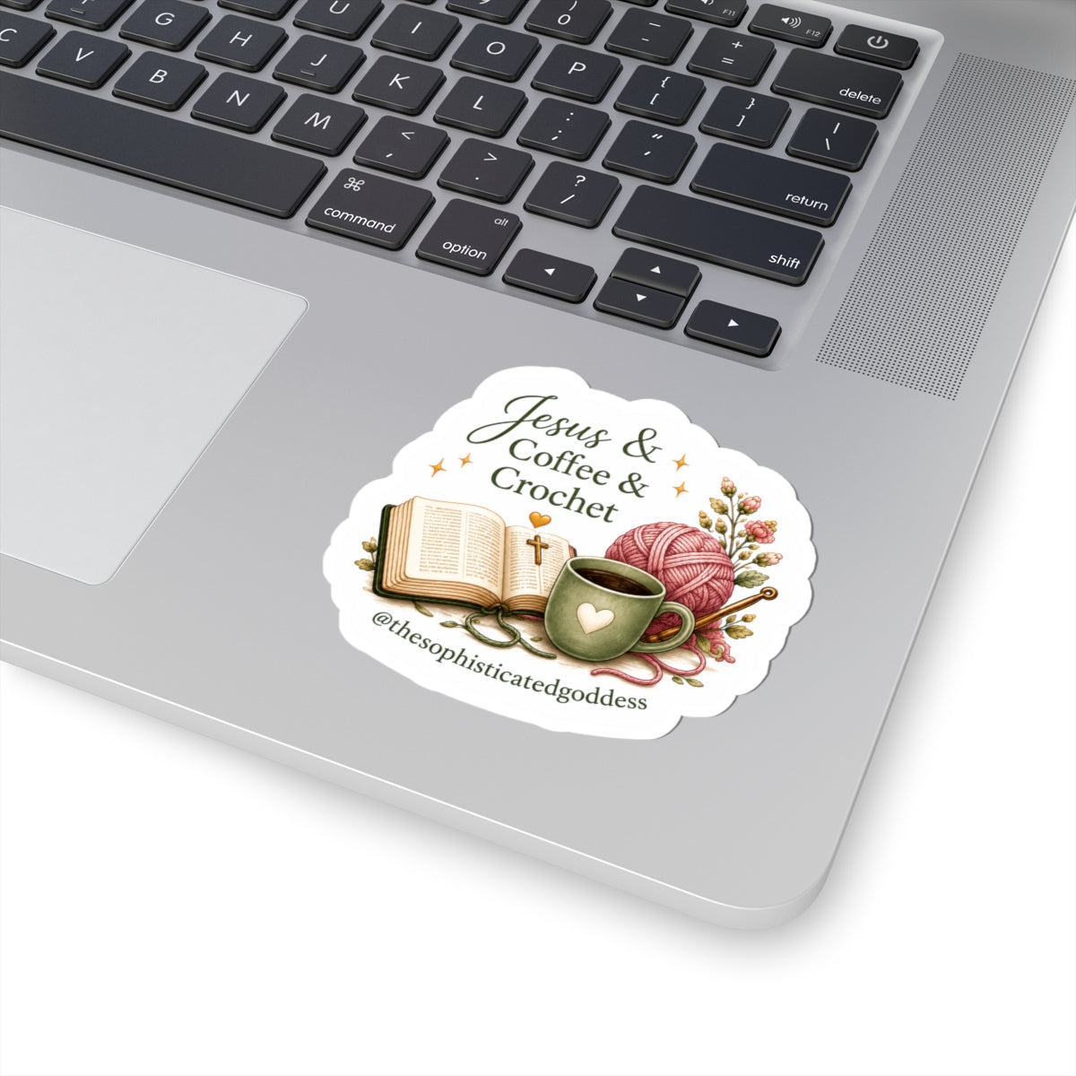 Jesus, Coffee & Crochet Sticker