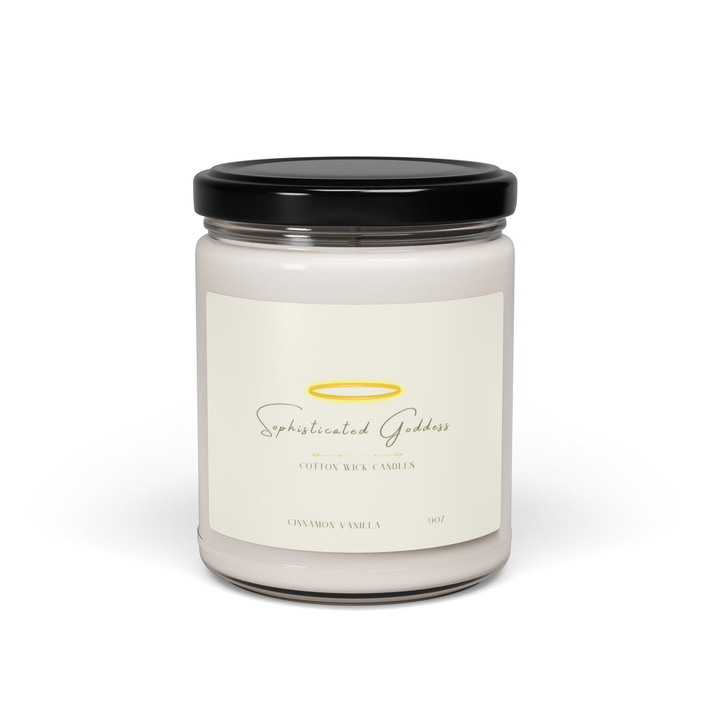 Cinnamon Vanilla Soy Wax Cotton Wick Candle, 9oz