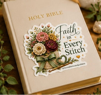 'Faith in Every Stitch' Sticker