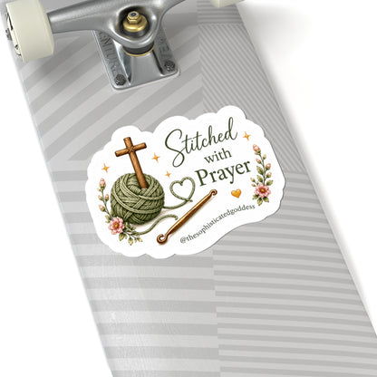 'Stitched with Prayer' Sticker