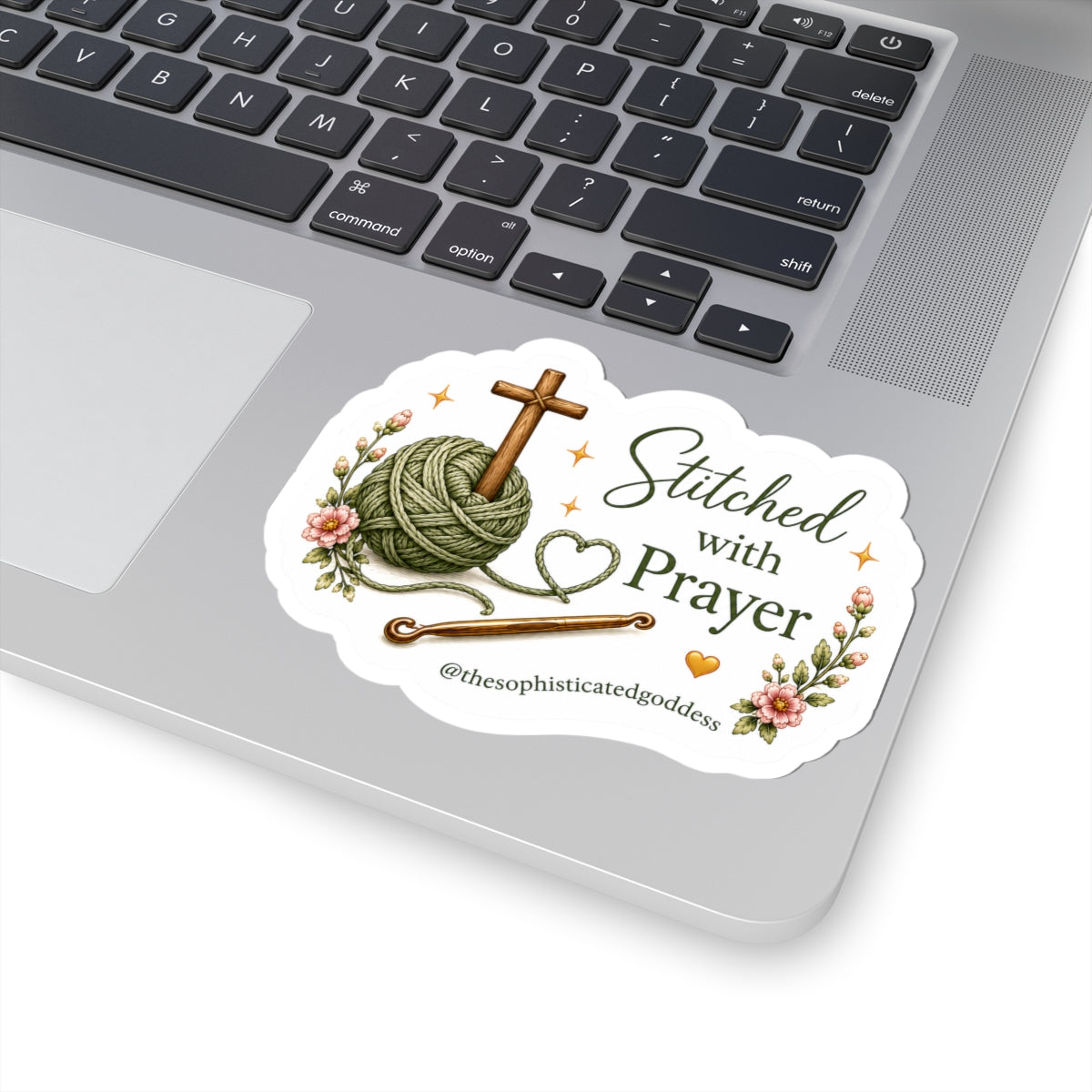 'Stitched with Prayer' Sticker