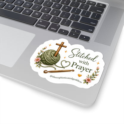 'Stitched with Prayer' Sticker