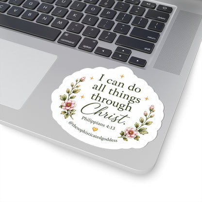 'I can do all things through Christ' (Philippians 4:13) Sticker