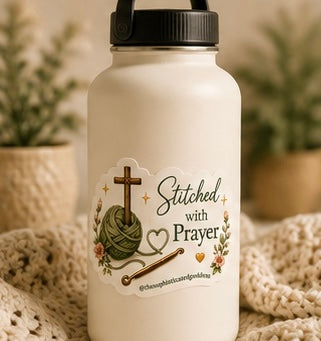 'Stitched with Prayer' Sticker