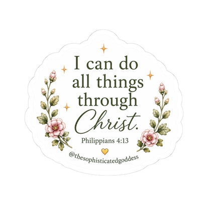 'I can do all things through Christ' (Philippians 4:13) Sticker