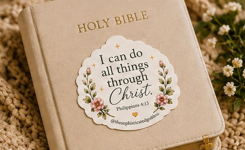 'I can do all things through Christ' (Philippians 4:13) Sticker