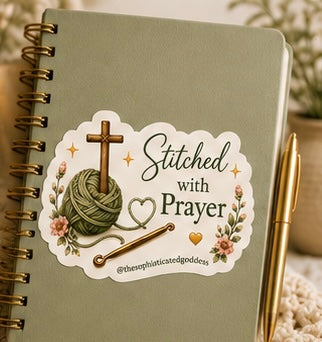 'Stitched with Prayer' Sticker