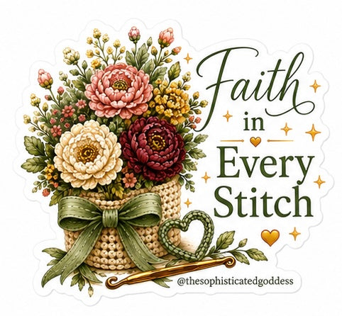 'Faith in Every Stitch' Sticker